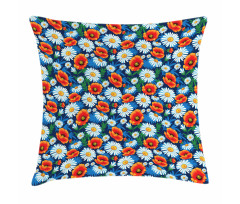 Vibrant Colored Poppies Pillow Cover