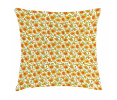 Botanic Cartoon Calendula Pillow Cover