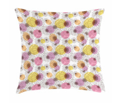 Floral Sketch and Dots Pillow Cover