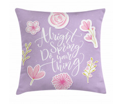 Spring Theme Funny Floral Pillow Cover