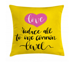 Romantic Text Pink Heart Pillow Cover