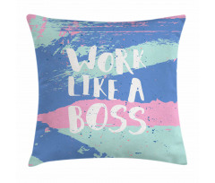 Work Like a Boss Pastel Pillow Cover