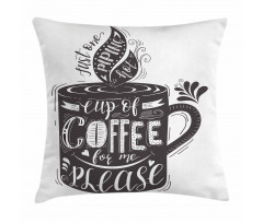 Texts Coffee Cup Pillow Cover