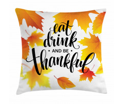 Autumn Thanksgiving Text Pillow Cover