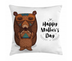 Mom and Baby Bear Hug Pillow Cover