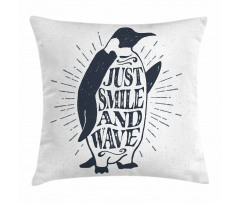 Penguin Waving Flipper Pillow Cover