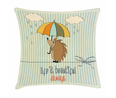 Tightrope Walker Hedgehog Pillow Cover