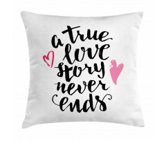 True Love Story Hearts Pillow Cover