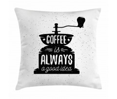 Grungy Typography Coffee Pillow Cover