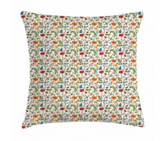 Bugs Plants Flowers Pillow Cover
