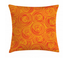 Outline Roses Autumn Pillow Cover