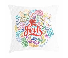 Go Girls Lettering Art Pillow Cover