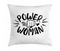 Power Woman Fist Shape Pillow Cover