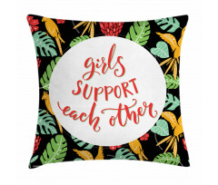 Tropical Theme Words Pillow Cover