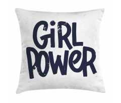 Girl Power Inscription Pillow Cover