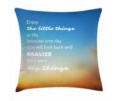 Slogan on Blurry Backdrop Pillow Cover