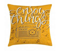 Retro Radio Playing Music Pillow Cover