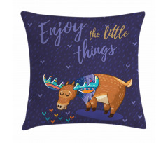 Elk Grazing in the Rain Pillow Cover