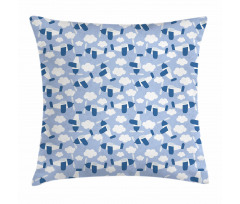 Retro Planes Clouds Pillow Cover