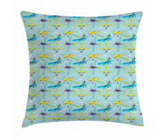 Cartoon Style Aircraft Pillow Cover