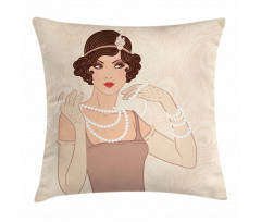 Brunette Flapper Pillow Cover