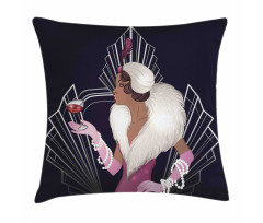 Fur Collar Lady Pillow Cover