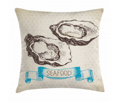 Sketch Virginica Oyster Pillow Cover