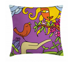 Tweeting Tiny Birds Pillow Cover