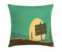 Grungy Desert Landscape Pillow Cover
