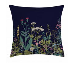 Rural Herbs Flowers Pillow Cover