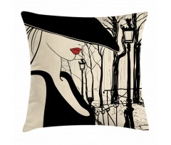 European Woman Montmartre Pillow Cover