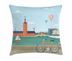 Stockholm Sweden Bicycle Pillow Cover