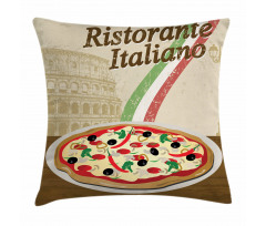 Italian Food Colloseum Pillow Cover