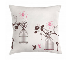 Bird Cages Keys Doves Pillow Cover