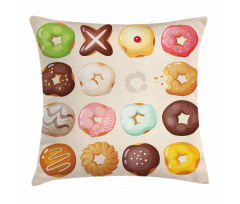 Delicious Glazed Pastries Pillow Cover