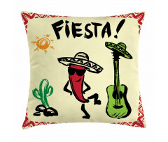 Mexican Party Red Pepper Pillow Cover