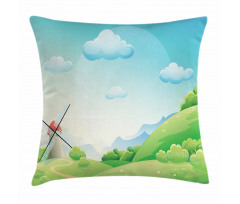 Cartoon Country Landscape Pillow Cover