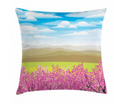 Branches with Mountain Pillow Cover