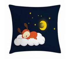 Reindeer Sleeping in Sky Pillow Cover