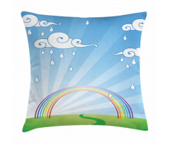 Sun Beams Behind a Hill Pillow Cover