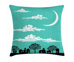 Buildings with Trees Pillow Cover