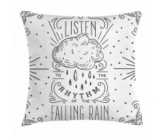 Lettering Words and Sun Pillow Cover