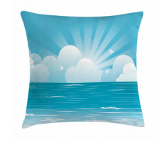 Rising Sun and Seagulls Pillow Cover