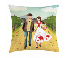 Couple in Vineyard Pillow Cover