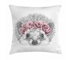 Hand Drawn Romantic Wreath Pillow Cover