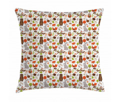 Small Forest Hedgehog Pillow Cover