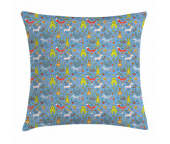 Spring Forest Fauna Pillow Cover