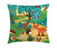 Woodland Happy Animals Pillow Cover
