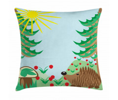 Rising Sun Above Trees Pillow Cover