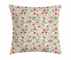 Doodle Flower Branch Pillow Cover